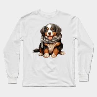 Winter Bernese Mountain Dog Long Sleeve T-Shirt